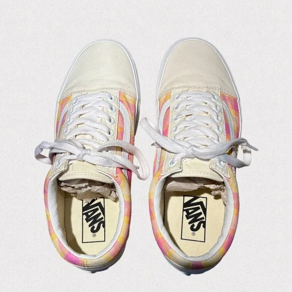 Vans Old Skool Stackform Pastel Picnic Platform Sneakers NIB Size 8.5 Pink Plaid - Picture 6 of 10